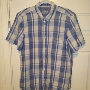 Gap 1969 Plaid Short Sleeve Button Down Shirt Men's sz Large.
